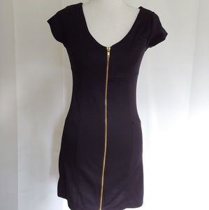 H&M Black Zipper Mini Dress